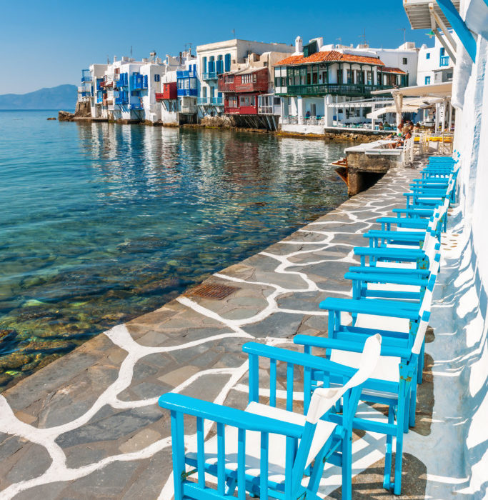 Little Venice on Mykonos Island Little Venice on Mykonos Island, Cyclades, Greece
