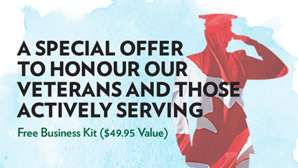 Shaklee offers a special Veterans Promotion of a free distributorship (Business Starter Kit: $49.95 value) to veterans, including those in active military service, to thank and honour them for their service to our country.