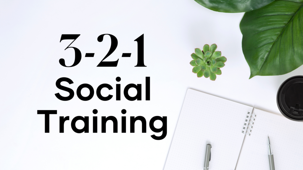 Learn how to build your business on social with 3-2-1 Social Trainings. We will give you 3 quick tips, share with you 2 great examples, and issue you 1 challenge that you can go and do right away!
