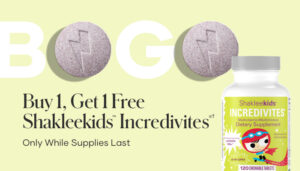 While supplies last, buy one Shakleekids™ Incredivites® with lactoferrin and get one free!