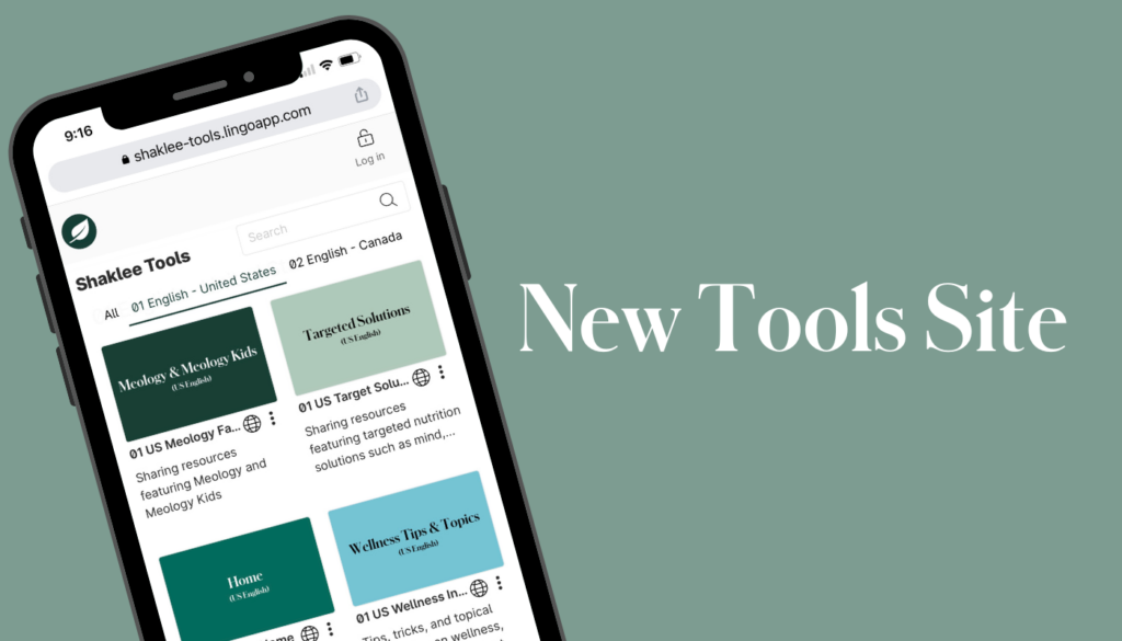 Meet the new home of Shaklee Sharing Tools: shaklee-tools.lingoapp.com, a visually browsable site that allows you to search by keyword, and directly download the assets you need.