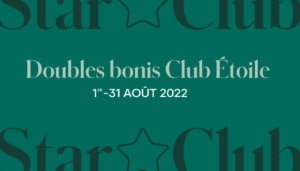 Méritez des doubles bonis Club Étoile chaque fois que vous aidez 3 nouvelles personnes à démarrer chez Shaklee en tant que membres ou ambassadeurs avec une commande de produits de 150+ $ en août.