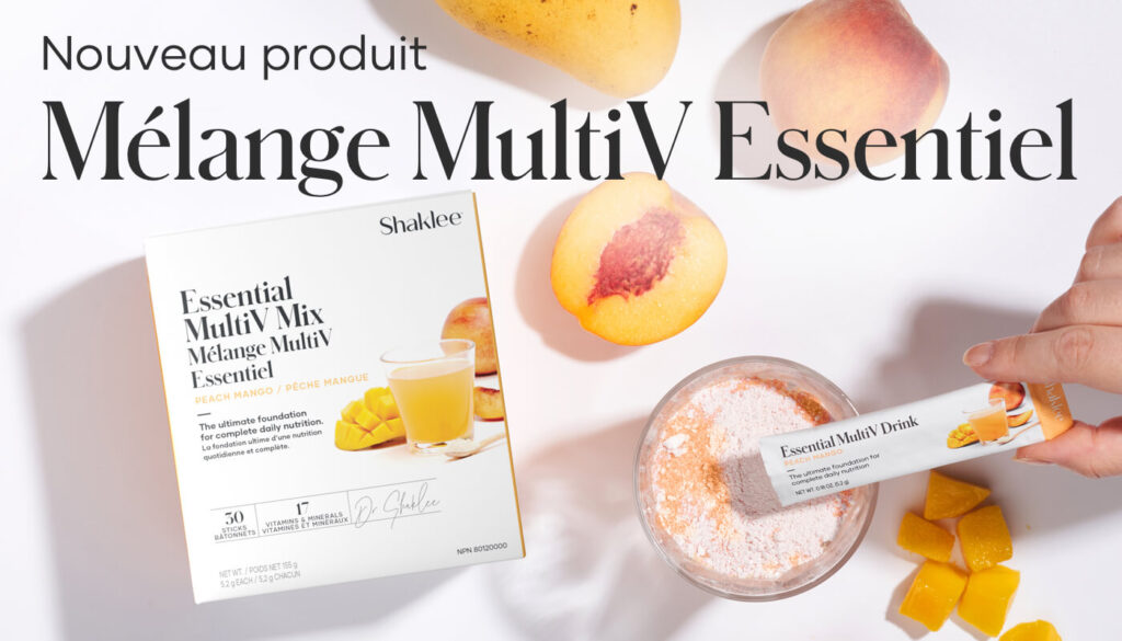 Maintenant disponible, une nouvelle façon de prendre vos vitamines en déplacement – le Mélange MultiV Essentiel.