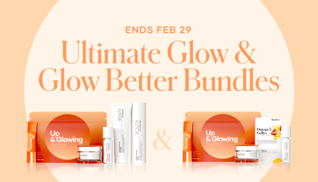 Invite your customers to Glow Up with two special product bundles supporting this month’s Wellness Community.
