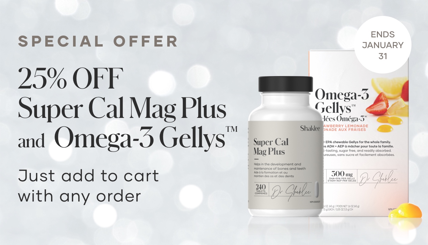 Get 25% Off Super Cal Mag Plus and Omega-3 Gellys™