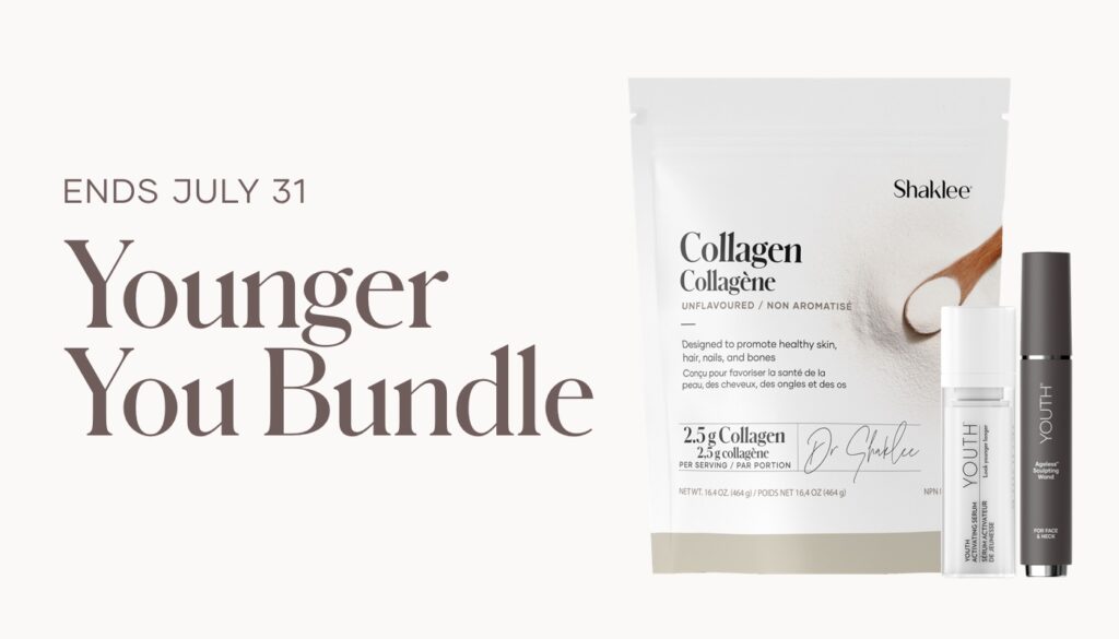 To support your 7-Day Younger You Challenge Wellness Groups this month, we’re offering a specially priced Younger You Bundle for $225 Member Price with promo code AGELESS (a $272.25 product value).