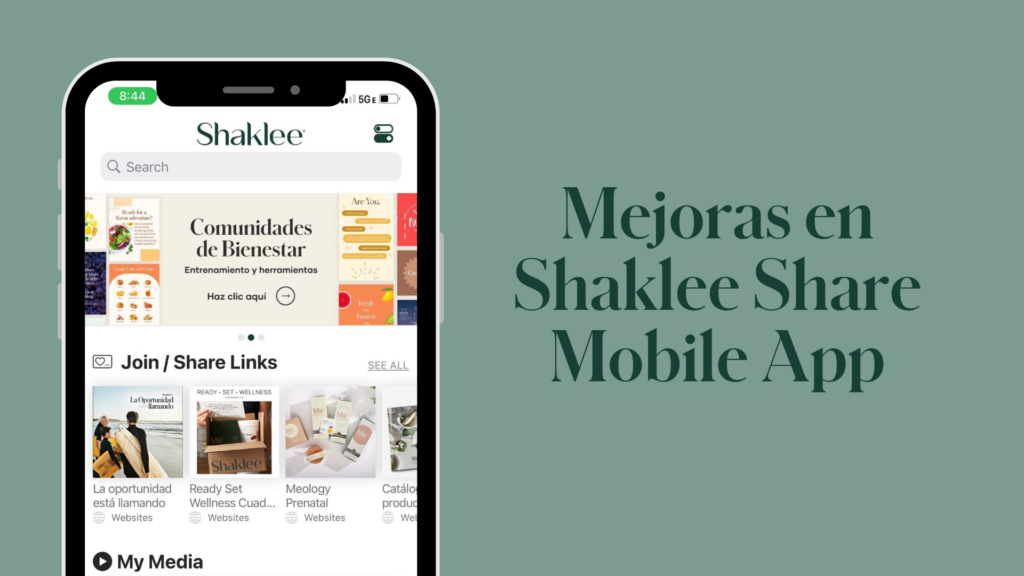 A partir de ahora, encuentra nuevas mejoras en la aplicación móvil Shaklee Share que facilitarán compartir, además de opciones ampliadas para agregar tu propio contenido a la aplicación.