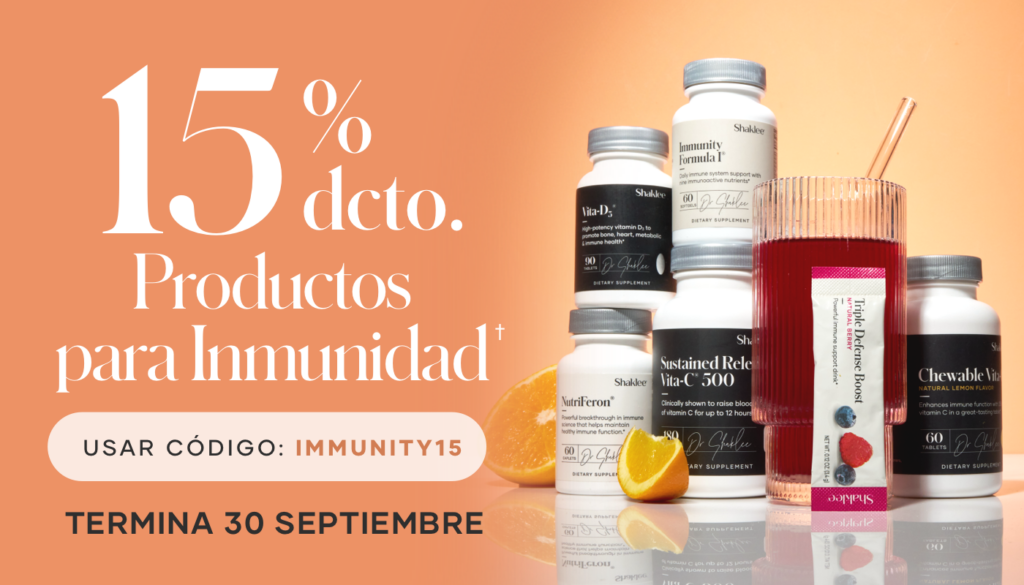 Durante el mes de septiembre, damos 15% de descuento en productos selectos para la inmunidad.