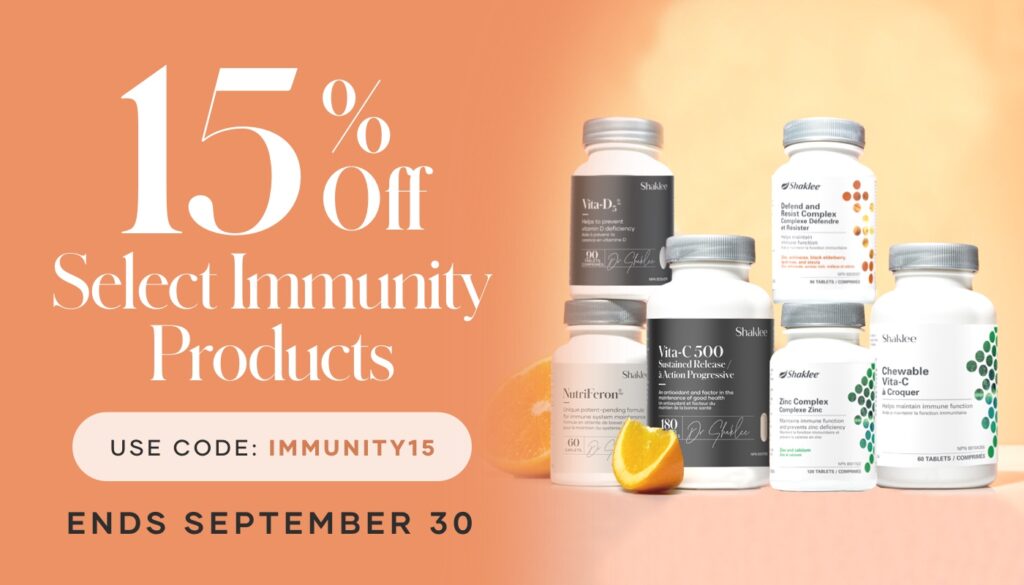 During the month of September, we’re giving 15% off select immunity products.