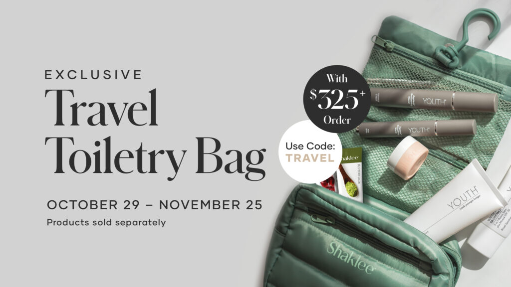 From October 29 to November 25, get a free Travel Toiletry Bag with any $325 or more purchase. Use promo code: TRAVEL.