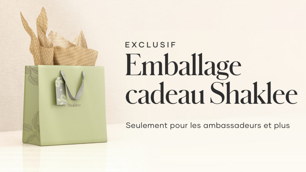 Ajoutez une touche spéciale d’esprit festif avec des sacs cadeaux exclusifs et de la fourniture d’emballage de marque Shaklee.