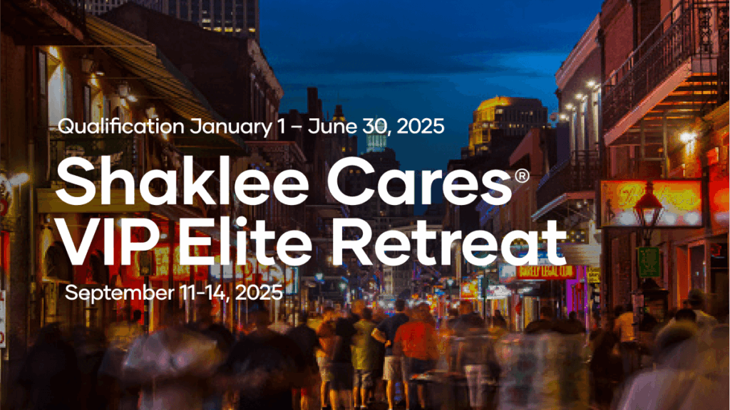 On the Shaklee Cares Elite Retreat spend four unforgettable days in the heart of New Orleans, Louisiana, a city bursting with music, flavor, and history. Get ready to rest, recharge, and reconnect with fellow leaders who share your passion and drive.