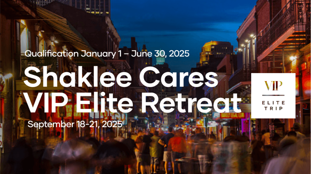 On the Shaklee Cares Elite Retreat spend four unforgettable days in the heart of New Orleans, Louisiana, a city bursting with music, flavor, and history. Get ready to rest, recharge, and reconnect with fellow leaders who share your passion and drive.