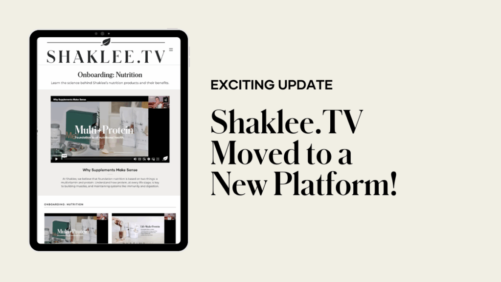 Big changes happened to Shaklee.TV! On May 2, we migrated to a new hosting service, bringing a fresh look, improved functionality, and exciting new content for you and your business.