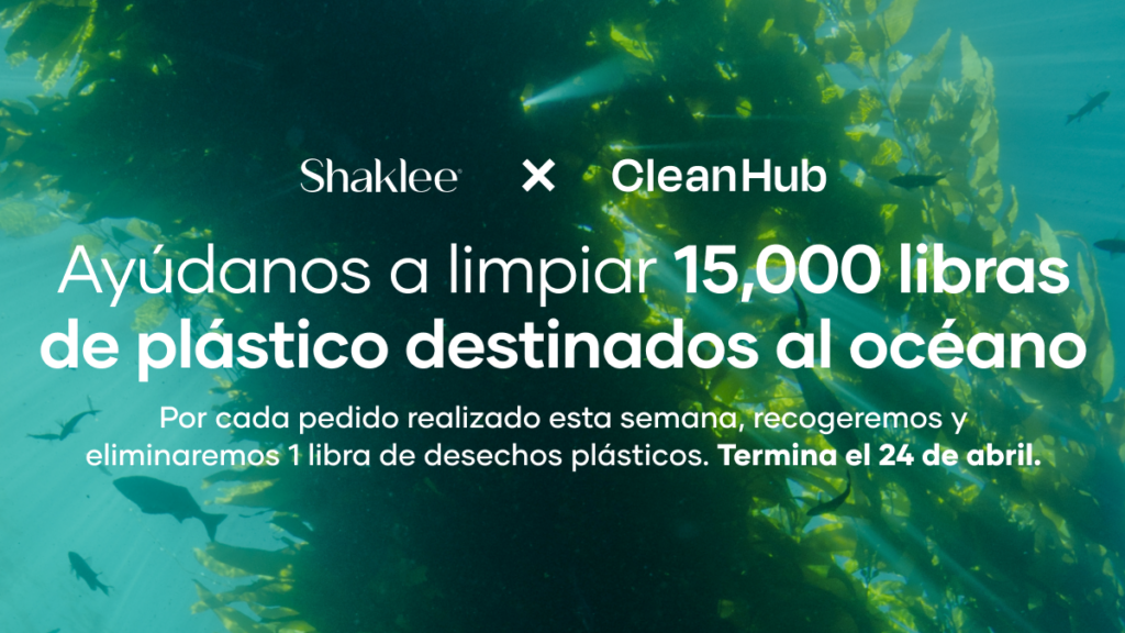 Del 18 al 24 de abril, trabajaremos con CleanHub para recoger 1 libra de plástico destinado al océano por cada pedido realizado. En el Día de la Tierra, el 22 de abril, por cada pedido realizado, recogeremos 1 libra de plástico Y plantaremos 1 árbol.