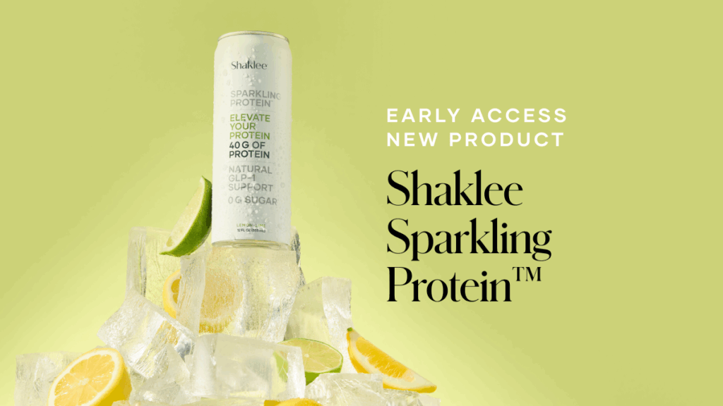 Open for limited early access – NEW Shaklee Sparkling Protein – A patent pending, functional sparkling protein seltzer featuring 40g of next generation whey protein boosted with leucine and a comprehensive amino acid blend.
