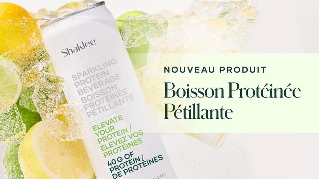 Disponible à l'achat dès le 1er octobre, NOUVELLE Boisson Protéinée Pétillante – un seltzer pétillant,  protéiné, fonctionnel, en attente de brevet, contenant 40 g de protéines de lactosérum de nouvelle génération et un mélange complet d’acides aminés.