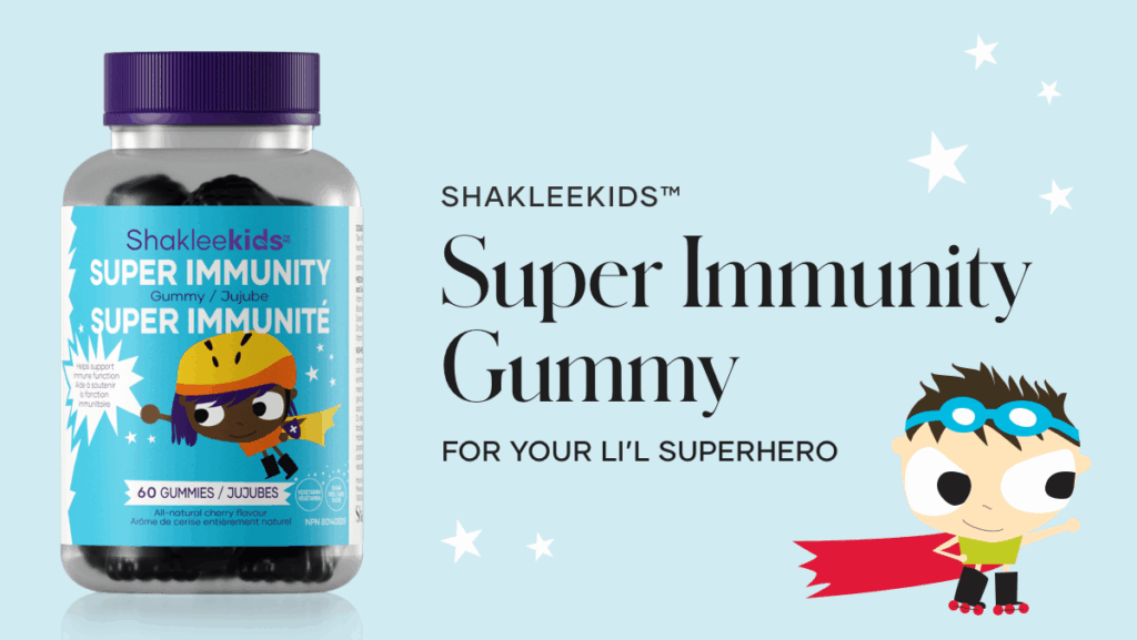 Shakleekids™ Super Immunity Gummy packs a powerful combination of nutrients into a great-tasting, natural cherry-flavoured berry gummy your kids will love.