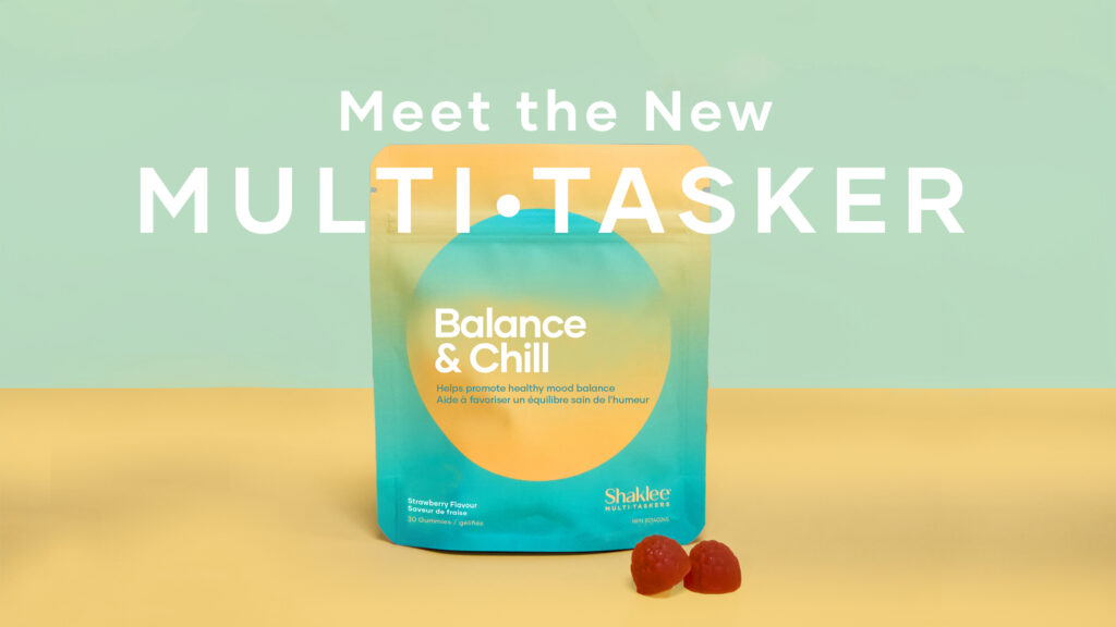 Meet our newest MultiTasker: Balance & Chill! Shake off stress and find your happy place with these strawberry-flavoured gummies.