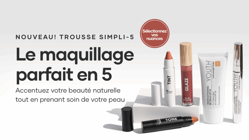 Découvrez Simpli-5, notre nouvelle routine visage en 5 minutes combinant le meilleur des produits Shaklee et Pomifera pour une beauté magnifique sur le pouce!