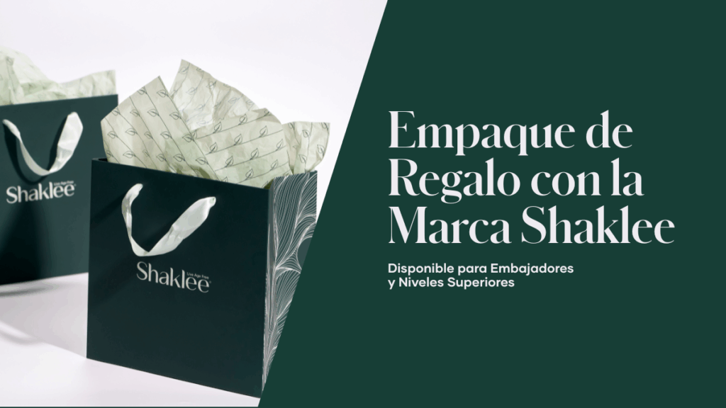 Agrega un toque especial de espíritu festivo con bolsas y envolturas exclusivas con la marca Shaklee.