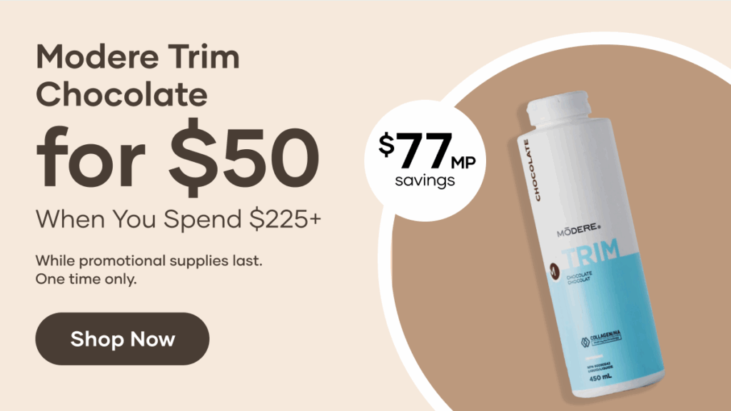 From December 2 to December 31, when your customers spend $225 or more, they can add Trim Chocolate to their cart for only $50. (Note there is zero PV for this)
