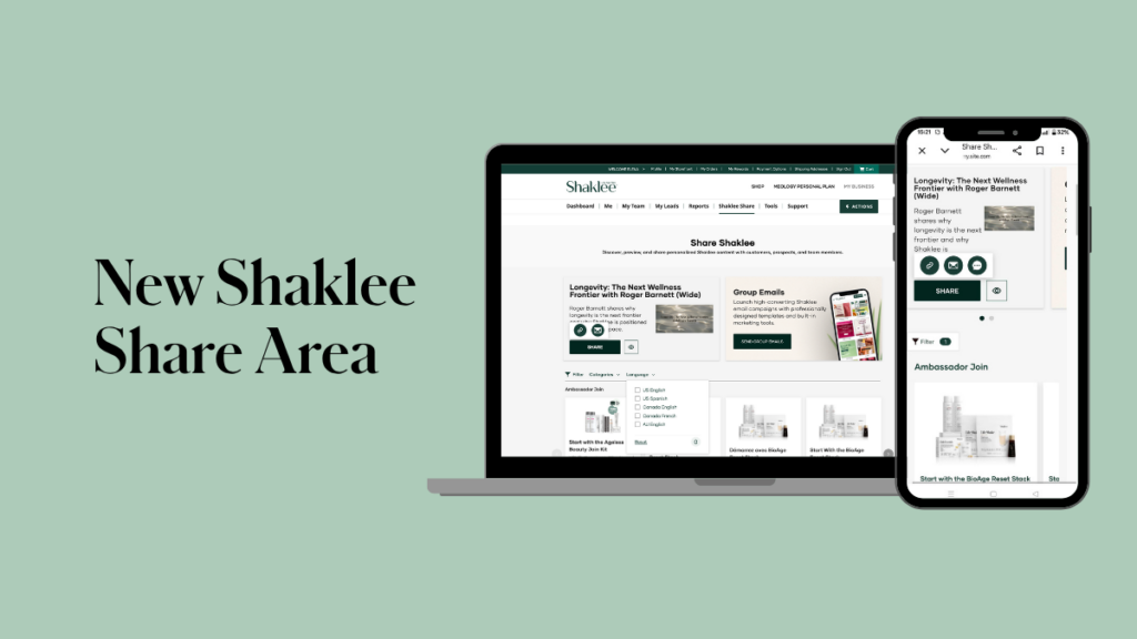 A new Share Shaklee resource area is available in your Back Office, making it easier to share key links and resources on the go.